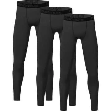 Youth Boys Compression Leggings - Cold Gear, 3/4 Pack