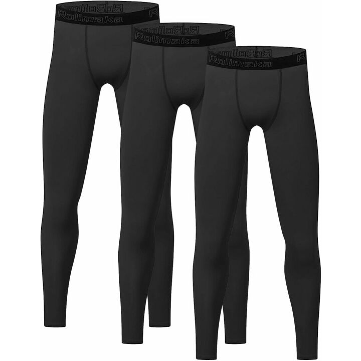Youth Boys Compression Leggings - Cold Gear, 3/4 Pack
