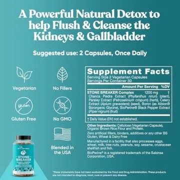 Chanca Piedra Stone Breaker – Natural Dissolver, Kidney Cleanse & Gallbladder Supplement – Detoxify Urinary Tract, Flush Impurities, Clear System – 60 Vegan Soft Capsules