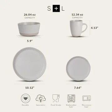 Stone Lain Jules Modern Stoneware Dinnerware Set for 4