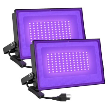 Onforu 2 Pack 60W LED Black Lights, Blacklight Flood Light with Plug, IP66 Waterproof Black Lights f...