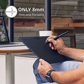 XENCELABS, Graphic Tablet Medium, Wireless Drawing Tablet with 2 Battery-Free Digital Pen, Tilt Support Stylus with 8192 Levels Pen Pressure Sensitivity, 12” Portable Drawing Pad for Win/Mac/Linux