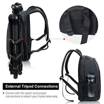 Estarer SLR/DSLR Camera Backpack Waterproof for Nikon Canon Sony Digital Lens GoPro Accessories DJI Mavic Drone 15.6" 15”Laptop w/Rain Cover Photographyer Camera Bag