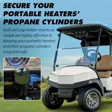 Golf Cart Cup Holder Insert Portable Propane Heater 2-Pack