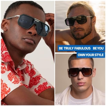 TruFabV Retro Rectangle Sunglasses - 70s Style Unisex