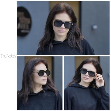 TruFabV Retro Rectangle Sunglasses - 70s Style Unisex