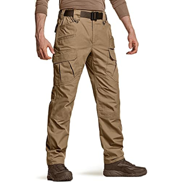 CQR Men's Tactical Pants, Water Resistant Ripstop Cargo Pants, Lightweight EDC Work Hiking Pants, Ou...