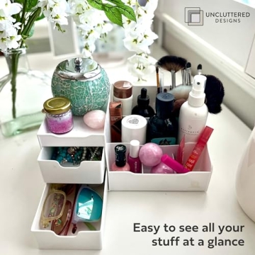 Versatile Large Makeup Organizer for Countertop Storage