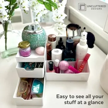 Versatile Large Makeup Organizer for Countertop Storage