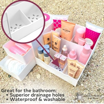 Versatile Large Makeup Organizer for Countertop Storage