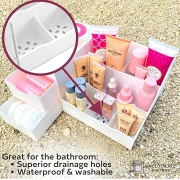 Versatile Large Makeup Organizer for Countertop Storage