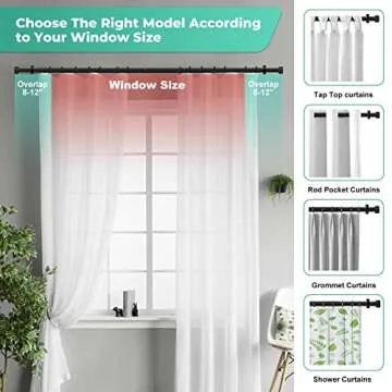 Long Curtain Rods for Windows 32 to 168, 1 Inch Industrial Curtain Rod, Black Rustic Curtain Rods For Bedroom, Indoor&Outdoor Curtain Rod, Room Divider Curtain Rods Adjustable Telescope Design