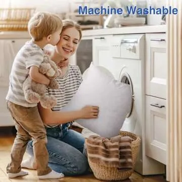 zibroges 20x20 Euro Pillow Inserts Set of 2 - Down Feather Throw Pillows Cushions for Couch, Bed, and Home Decor, Cotton Cover European Pillows Firm and Support, White