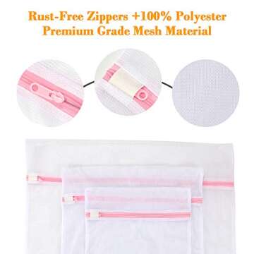 LEARJA Delicates Laundry Bags, Mesh Laundry Bag, Washing Machine Bag for Underwear, Lingerie, Bra, Pantyhose, Sock, Shoe, Travel Storage Organize Bags(5 Pack)