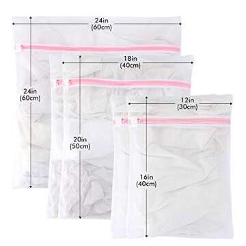 LEARJA Delicates Laundry Bags, Mesh Laundry Bag, Washing Machine Bag for Underwear, Lingerie, Bra, Pantyhose, Sock, Shoe, Travel Storage Organize Bags(5 Pack)