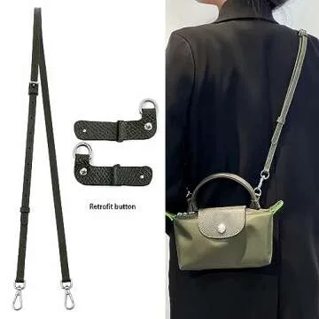 RYYXZXL Leather Purse Straps Replacement Shoulder Strap Leather Adjustable Crossbody Strap Suitable for Long champ Handbags（Dark Green）