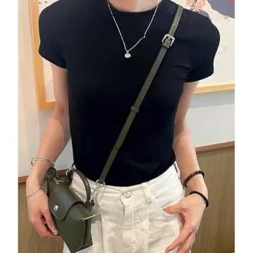 RYYXZXL Leather Purse Straps Replacement Shoulder Strap Leather Adjustable Crossbody Strap Suitable for Long champ Handbags（Dark Green）