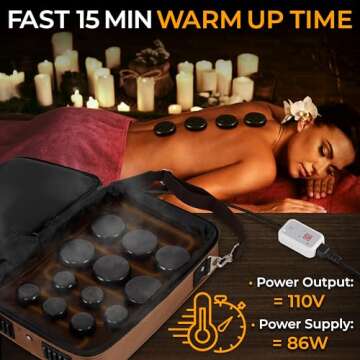 Portable Hot Stone Warmer Massage Set by SereneLife