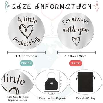 Sureio Pocket Hug Token Long Distance Relationship Keepsake Stainless Steel Double Sided Inspiration...
