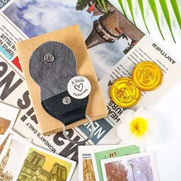 Sureio Pocket Hug Token Long Distance Relationship Keepsake Stainless Steel Double Sided Inspirational Gift with Keychain