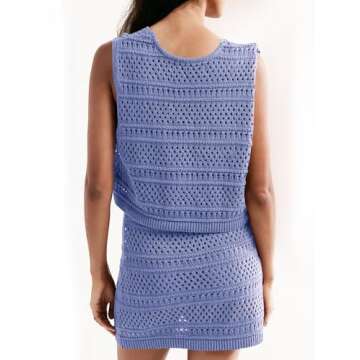 Saodimallsu Crochet Swim Cover Up 2 Piece Set for Summer