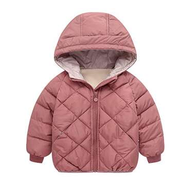 Curipeer Kids Winter Jacket Front Zip Warm Snow Wear Toddler Outer Clothing 2T