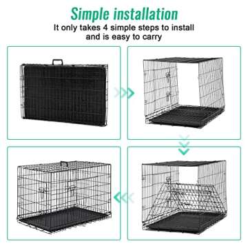 FDW Large Dog Crate 42 inch with Double Door and Divider