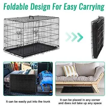 FDW Large Dog Crate 42 inch with Double Door and Divider