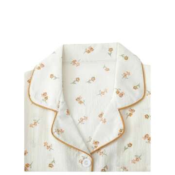 Remidoo Women's Floral PJ Set Light & Comfy Summer Pajamas
