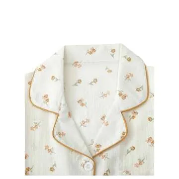 Remidoo Women's Floral PJ Set Light & Comfy Summer Pajamas