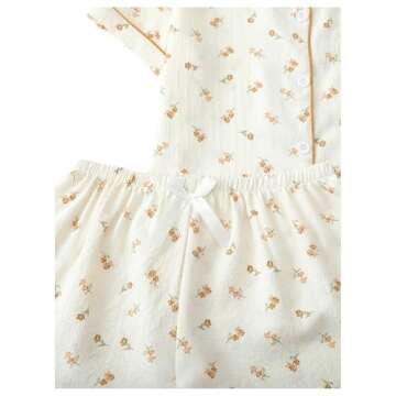 Remidoo Women's Floral PJ Set Light & Comfy Summer Pajamas