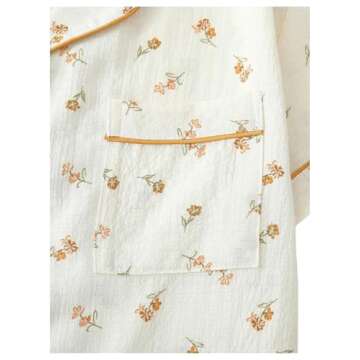 Remidoo Women's Floral PJ Set Light & Comfy Summer Pajamas
