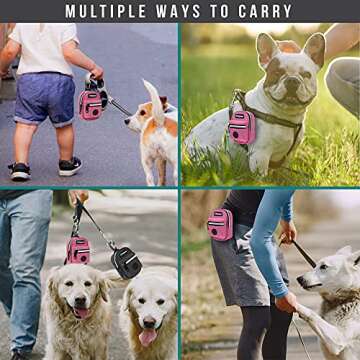 PetAmi Dog Poop Bag Holder For Leash, Dog Pet Waste Bag Dispenser For Poop With Clip For Doggie Pupp...