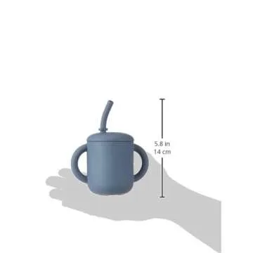 mushie 100% Silicone Training Cup & Straw for Toddlers | 6 Months+ (Tradewinds)