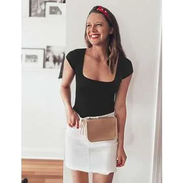 Chunpin Sexy Square Neck Bodysuit - Black for Women