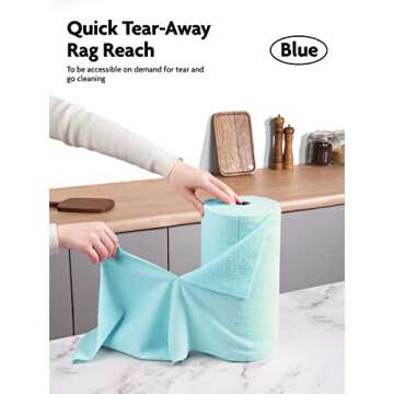 Fantasticlean Microfiber Cleaning Cloth Roll -75 Pack, Tear Away Microfiber Towels, 12" x 12", Reusa...