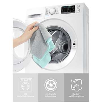 Fantasticlean Microfiber Cleaning Cloth Roll -75 Pack, Tear Away Microfiber Towels, 12" x 12", Reusable, Washable, Scratch Free, Ultra Absorbent Dish Rags for Car, Home, Garage or Shop (Blue)