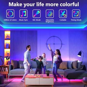 SINWE 100ft Led Lights for Bedroom,Music Sync Led Strip Lights with 44 Keys Remote and App Control,C...
