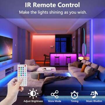 SINWE 100ft Led Lights for Bedroom,Music Sync Led Strip Lights with 44 Keys Remote and App Control,Color Changing RGB Led Lights for Room Home Kitchen Party Christmas Decoration (2 roll of 50ft)