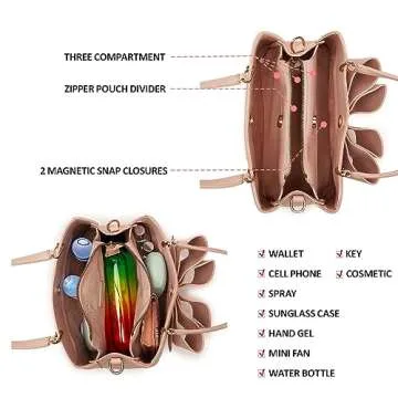 Jenna Elegant Bow Triple Compartment Vegan Leather Satchel