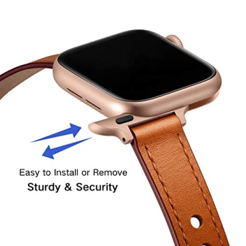 OUHENG Slim Leather Bands for Apple Watch - Stylish Replacement