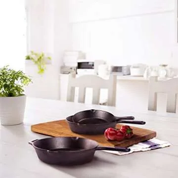 Cuisinel 3-Piece Cast Iron Skillet Set for All Cooking