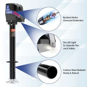 Premium 5500 lbs Electric Trailer Jack - Weatherproof & Durable