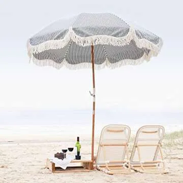 Beach Chair Lounger, Adjustable - Folding Bamboo Loungers - Portable Rattan Chairs for Patio, Pool or Sun Deck - Outdoor Gear and Accessories for Picnics and Lawn Concerts