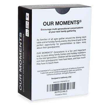 OUR MOMENTS Generations Game: 100 Conversation Starters for Grandparents & Grandchildren, Portable C...