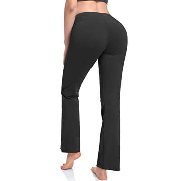 HISKYWIN Yoga Pants with Inner Pocket - 4 Way Stretch