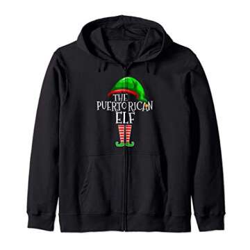 Puerto Rican Elf Family Matching Group Christmas Gift Rico Zip Hoodie