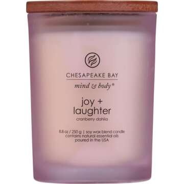 Chesapeake Bay® Candle Scented Candle Joy + Laughter (cranberry dahlia) Medium Jar