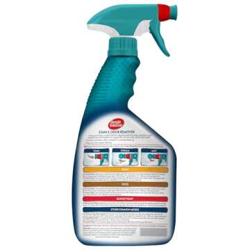 Simple Solution Stain and Odor Eliminator Spray for Dogs & Cats, Enzyme Cleaner With 2X Pro-Bacteria Cleaning Power, Strong Smell Remover for Carpets, Upholstery & Floors, 32 oz