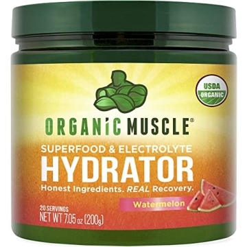Organic Muscle Hydrator Electrolyte Powder, Watermelon - Vegan Intra & Post Workout Supplement for N...